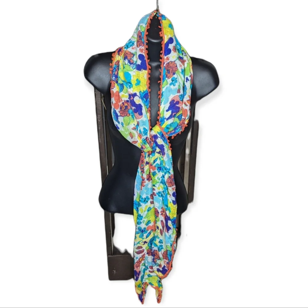 Disney Parks Mickey & Minnie Ball Fringe Scarf
